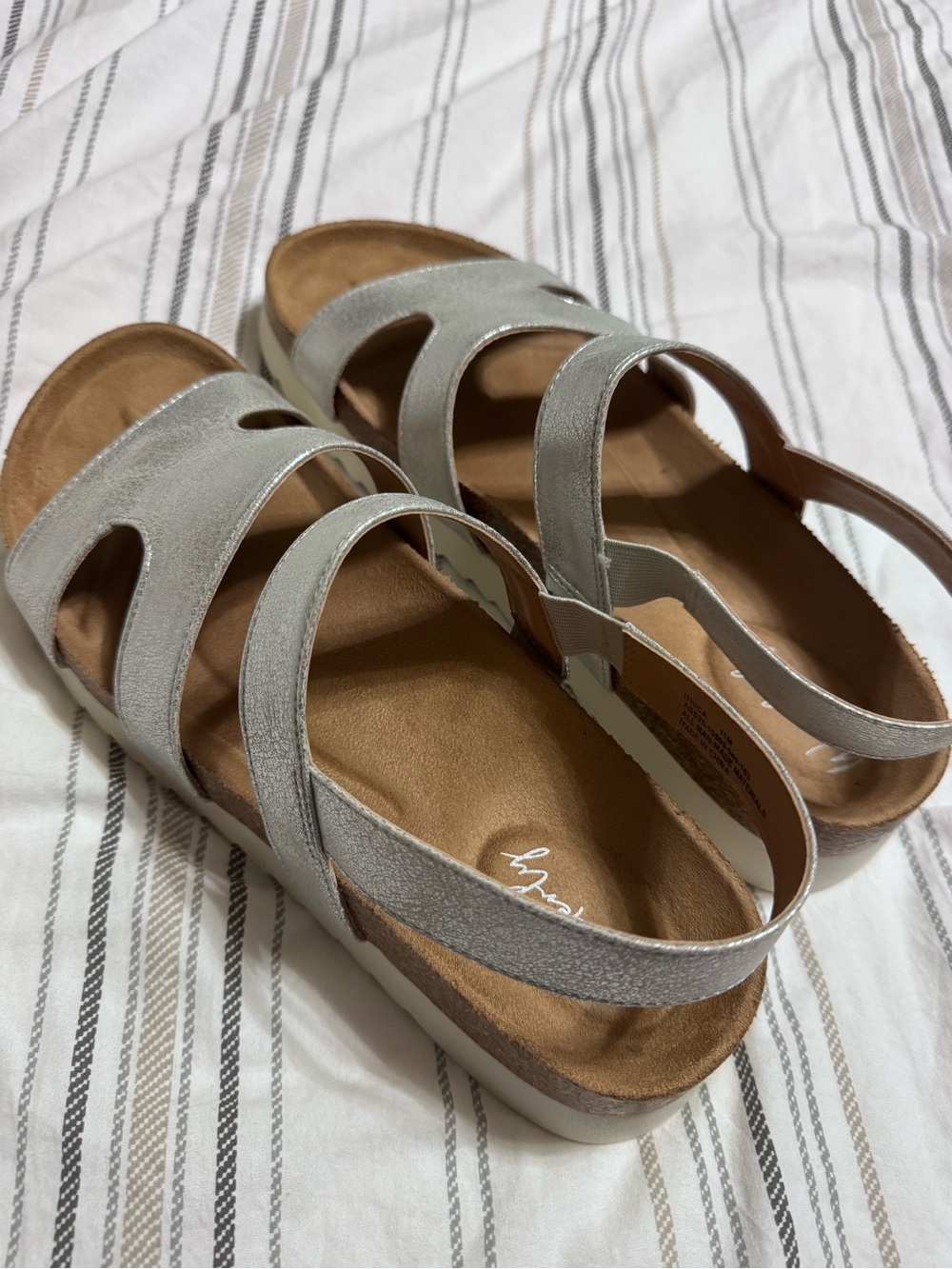 Wonderly Silver Strappy Slingback Sandals